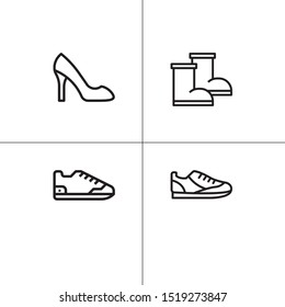 Shoes footwear lineal icon set