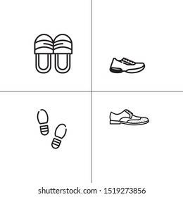 Shoes footwear lineal icon set