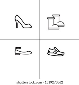 Shoes footwear lineal icon set