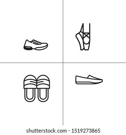 Shoes footwear lineal icon set