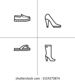 Shoes footwear lineal icon set