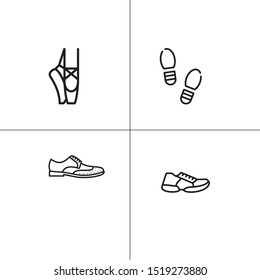 Shoes footwear lineal icon set