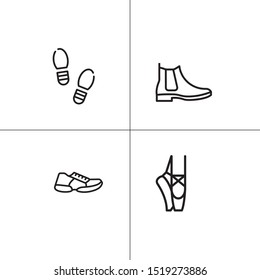 Shoes footwear lineal icon set