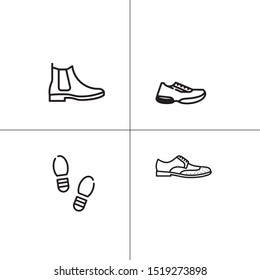 Shoes footwear lineal icon set