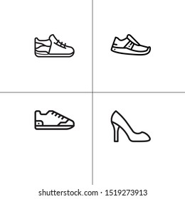 Shoes footwear lineal icon set