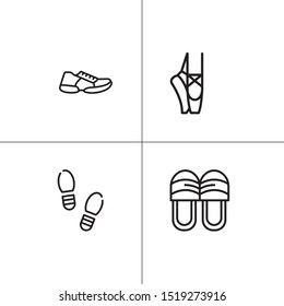 Shoes footwear lineal icon set