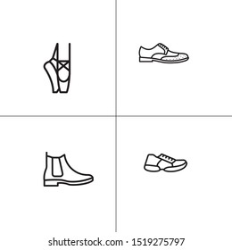Shoes footwear lineal icon set