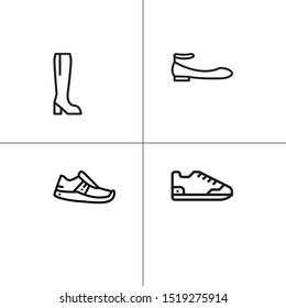 Shoes footwear lineal icon set