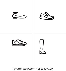 Shoes footwear lineal icon set