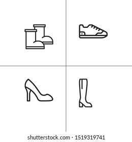 Shoes footwear lineal icon set