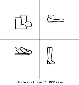 Shoes footwear lineal icon set