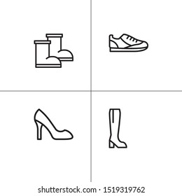 Shoes footwear lineal icon set