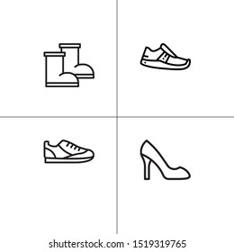 Shoes footwear lineal icon set