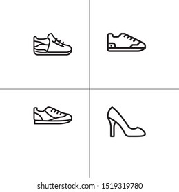 Shoes footwear lineal icon set