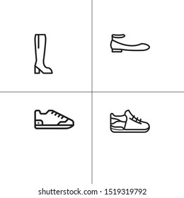 Shoes footwear lineal icon set