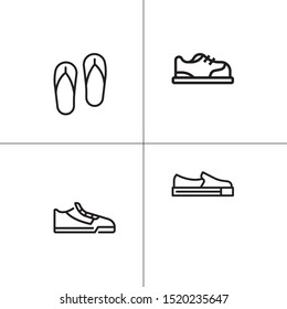 Shoes, footwear lineal icon set