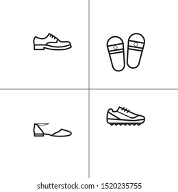 Shoes, footwear lineal icon set