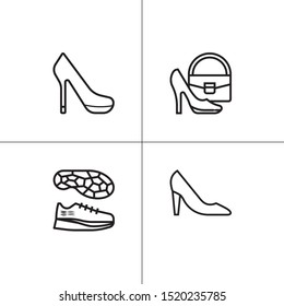 Shoes, footwear lineal icon set