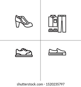 Shoes, footwear lineal icon set