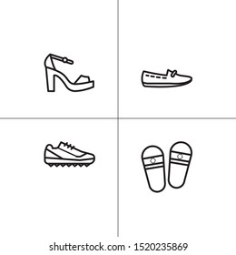 Shoes, footwear lineal icon set