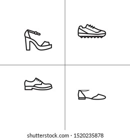 Shoes, footwear lineal icon set