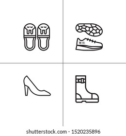 Shoes, footwear lineal icon set