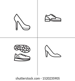 Shoes, footwear lineal icon set