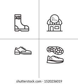 Shoes, footwear lineal icon set