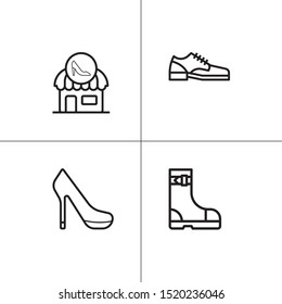 Shoes, footwear lineal icon set