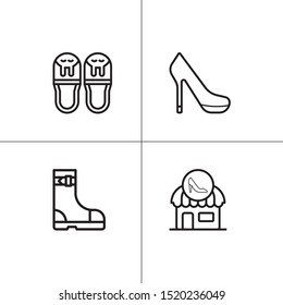 Shoes, footwear lineal icon set
