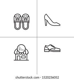 Shoes, footwear lineal icon set