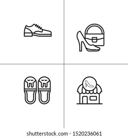 Shoes, footwear lineal icon set