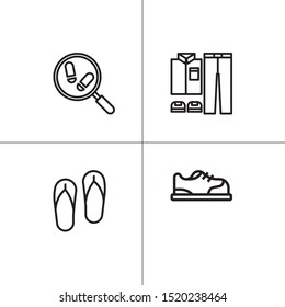 Shoes, footwear lineal icon set