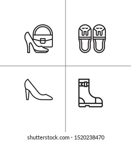 Shoes, footwear lineal icon set