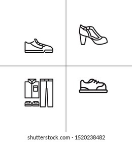 Shoes, footwear lineal icon set