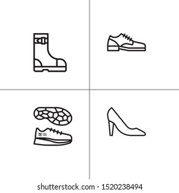 Shoes, footwear lineal icon set