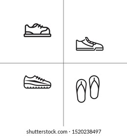 Shoes, footwear lineal icon set