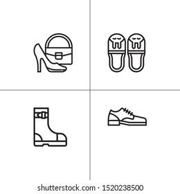 Shoes, footwear lineal icon set