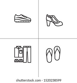 Shoes, footwear lineal icon set