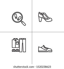 Shoes, footwear lineal icon set