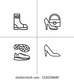 Shoes, footwear lineal icon set