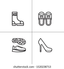 Shoes, footwear lineal icon set