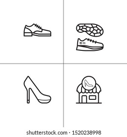 Shoes, footwear lineal icon set