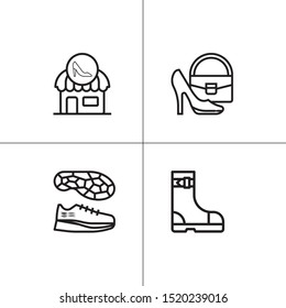 Shoes, footwear lineal icon set