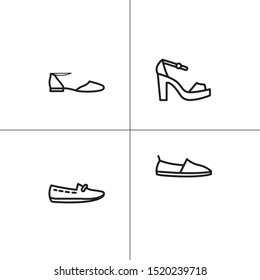 Shoes, footwear lineal icon set