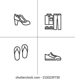Shoes, footwear lineal icon set