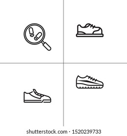 Shoes, footwear lineal icon set