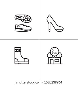 Shoes, footwear lineal icon set