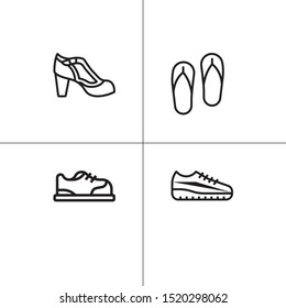 Shoes, footwear lineal icon set