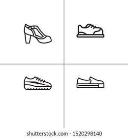 Shoes, footwear lineal icon set